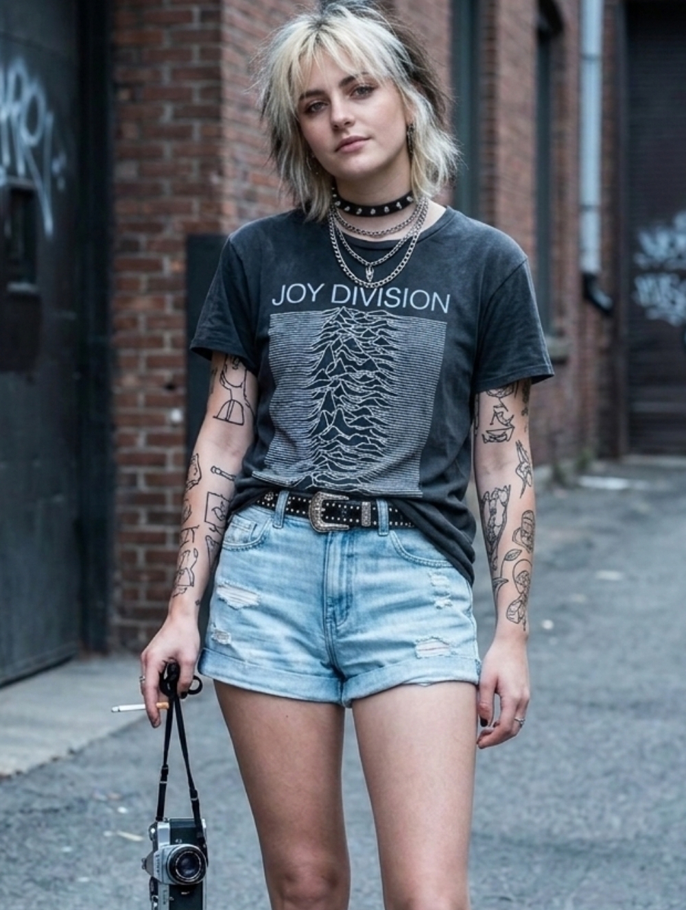 Y2K GARAGE Distressed Denim Girlfriend Shorts, Light Wash, Festival Wear,Size 11